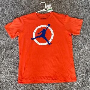 Jordan Air Flight Club Graphic Orange Jumpman Basketball Tshirt